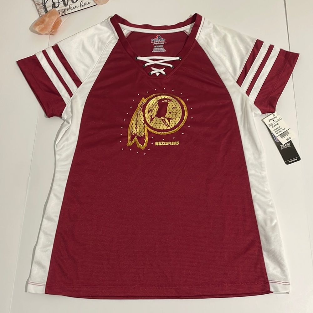 NWT NFL Redskins women’s lace up jersey jersey size XL